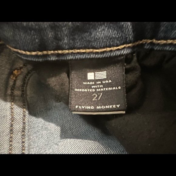 Womens flying monkey distressed skinny jeans, dark blue, size 27 - Picture 2 of 4